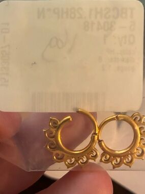 NEW Surgical Steel Mini Hoop Gold Earrings Piercing Clicker for Daith, 16 Gauge
